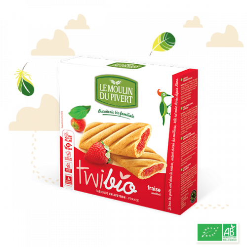 BISCOITOS C/RECHEIO DE MORANGO BIO TWIBIO